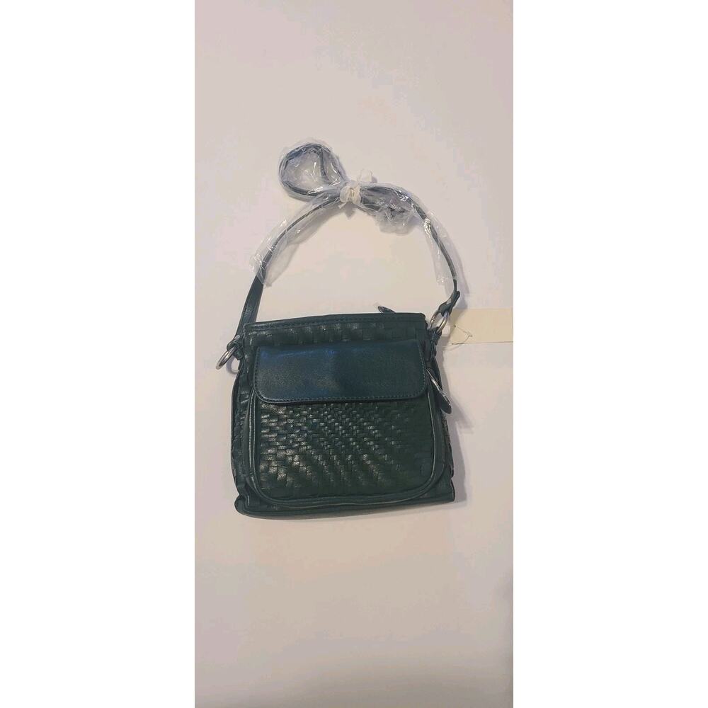 Coldwater Creek Purse ~ Green ~ Small ~ Shoulder style Braided Satchel NWT